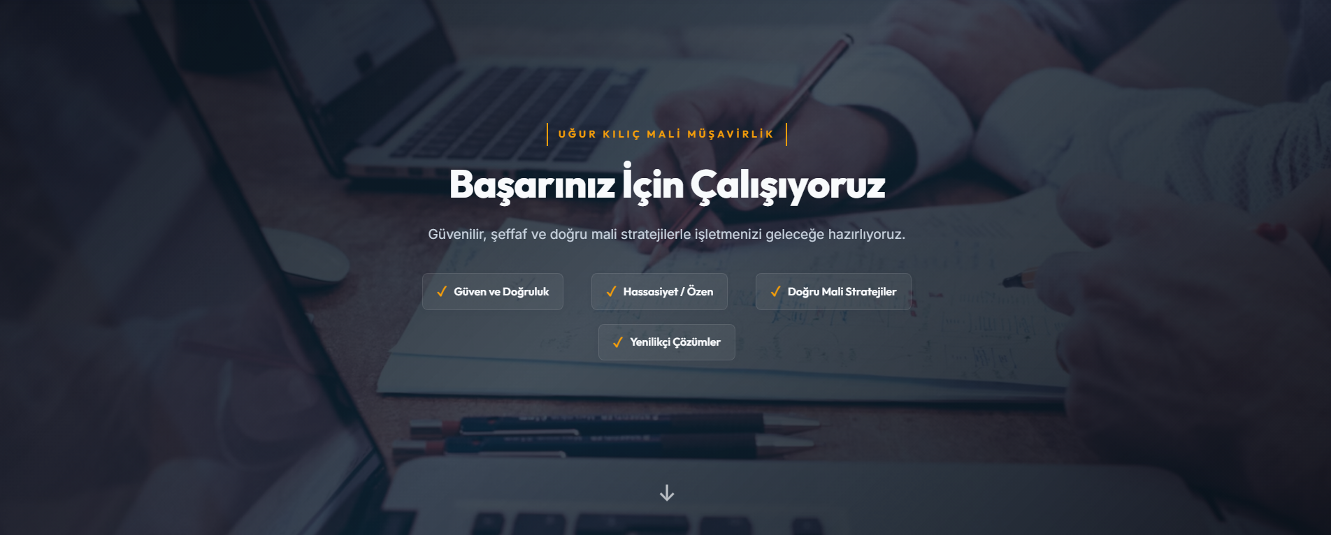 Uğur Kılıç Mali Müşavirlik web sitesi ana sayfası